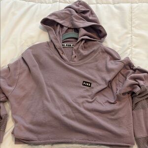 Pink Hoodie with Mesh Sleeves